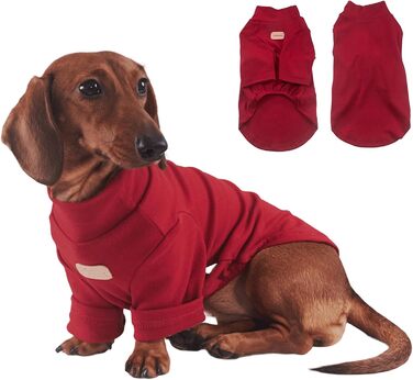 Сорочка Dacke-Hemd для собак середніх та маленьких порід, бавовна, тепла на весну та осінь, двонога модель (червона, M)