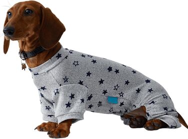 Комбінезон для собак Дакель, легкий, тонкий, теплий, з принтом, для цуценят, піжама сірого кольору L