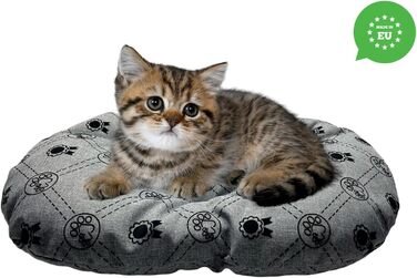 М'який лежак для собак та котів овальної форми, 50x34 см, світло-сірий колір. Лежанка для собак, котячий лежак, килимок для тварин, зручний для перевезення та відпочинку. Можливість прання.