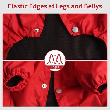 Преміум дощовик для собак з капюшоном, розмір S (Small), червоний. Дощовик для маленьких собак, для активного відпочинку, водонепроникний, з кишенями.