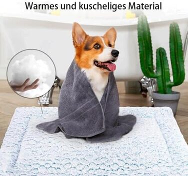 Крісло-ліжко для собак середніх порід, 75x50 см, м'який ворс, антиковзаюча підкладка, блакитний колір, дизайн 