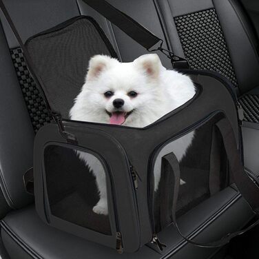 Траспортер для котів та собак, складаний, чорний. Атмосвіт, для подорожей, переноска для тварин