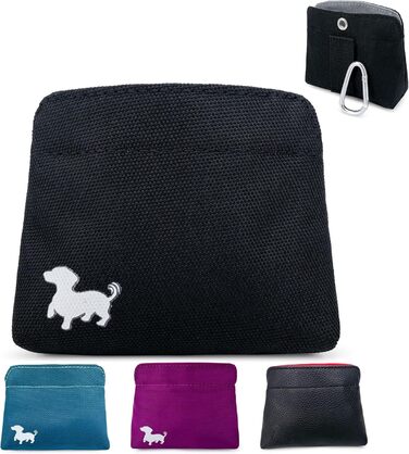 Сумка для ласощів для собак - компактна сумка для тренувань з магнітним закриттям - аксесуар для собак, чорна з сірою підкладкою Small