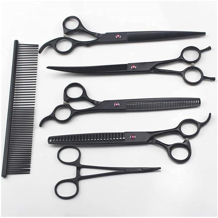 Професійна ножиця для собак, вигнута ножиця, ножиці для догляду за шерстю собак, набір для грумінгу домашніх тварин, для собак та котів