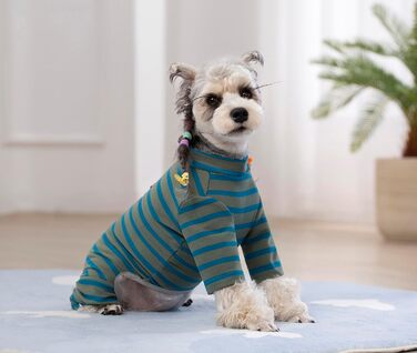 Зимовий теплий пуховик для собак, бавовна, смугастий, регульований, світловідбиваючий, для малих та великих собак, сірий, розмір M, білий (XL, блакитний)