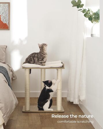 FourFurPets Когтеточка для котів, 56 см, 3 стовпи з сизалю, Greige