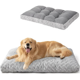 Килимок для собак великих порід, 104x68 см, XL, з штучним хутром та льоном, сірий, 104 x 68 x 10 см