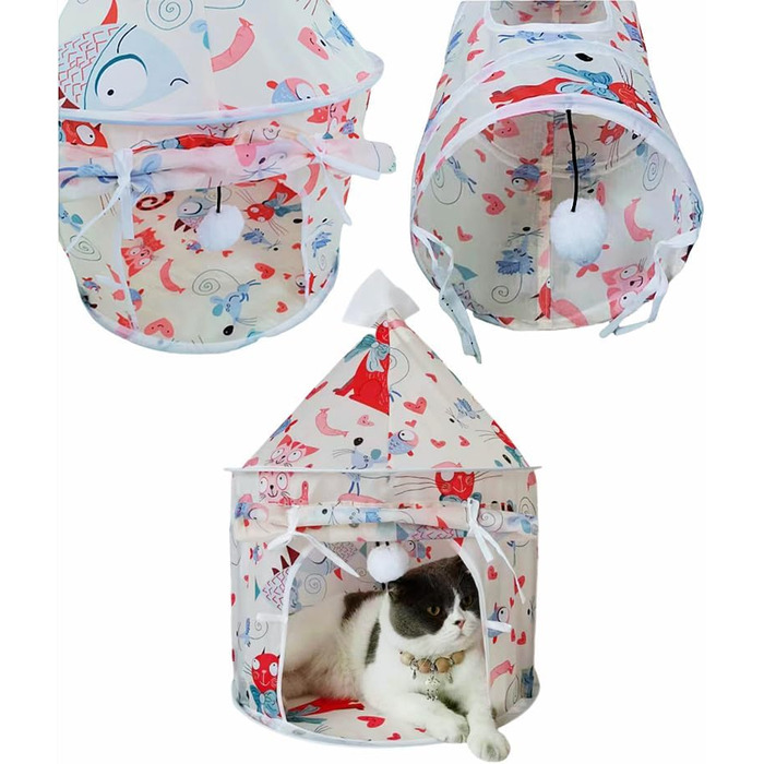 Туннель-іграшка для котів та цуценят, Pop-Up тунель, складаний, для дому