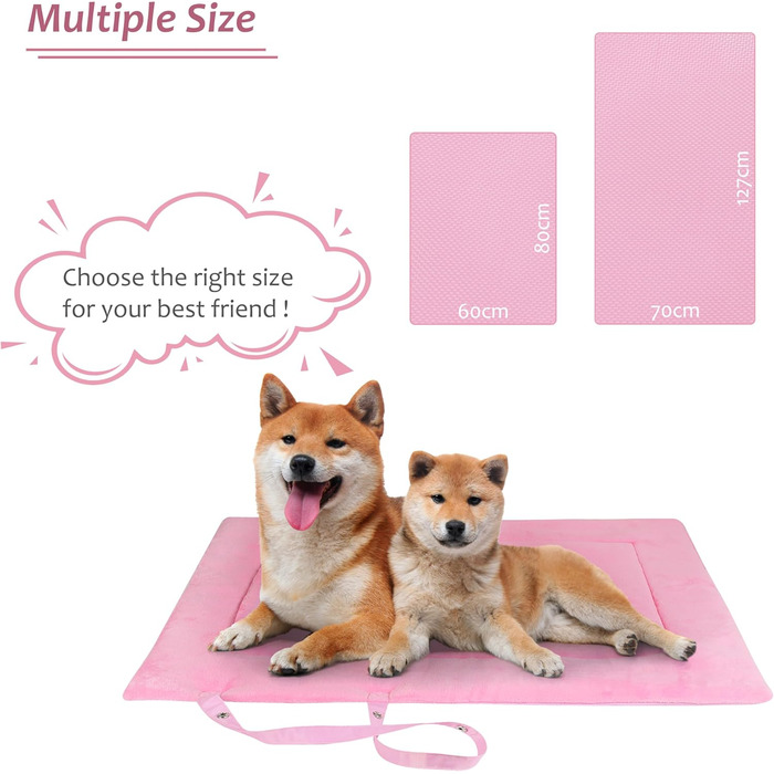 Водонепроникний килимок для котів та собак Kritter Planet, 80 x 60 см, рожевий. Складаний, миючий, для подорожей та кемпінгу. З ручками.