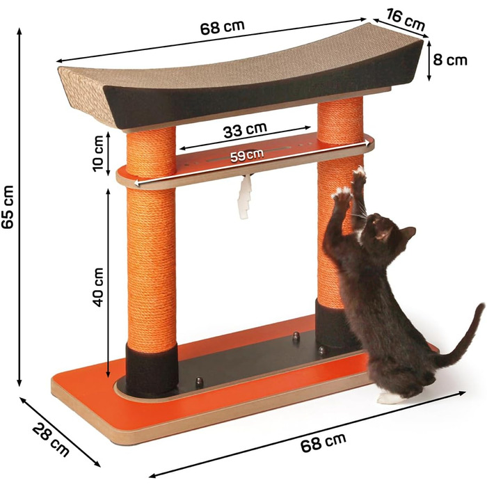 Драбина-подряпування для котів Torii від CanadianCat Company | Драбина-подряпування, стовпчик для дряпання | 68 x 28 x 65 см