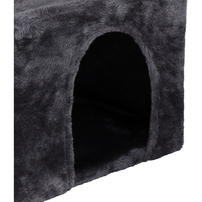 Котячий будиночок SPRINGOS з когтеточкою, лежаком та регульованою висотою, 245 см, сірий (62 см)