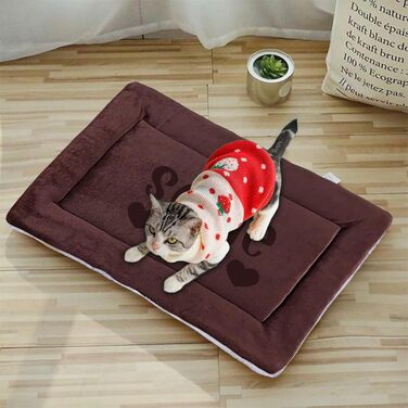 Персоналізована килимок для собак, індивідуальне собаче ліжко для вольєру, миється, килимок для сну домашніх тварин, подарунок для любителів собак та котів (69x52 см, кава)