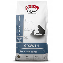 Корм для цуценят великих порід Arion Original Growth Salmon з лососем, 12 кг