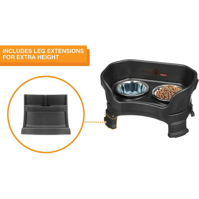 Автогодівниця для домашніх тварин NEATER PET BRANDS Feeder-Deluxe з подовжувачами ніжок, маленька, чорна