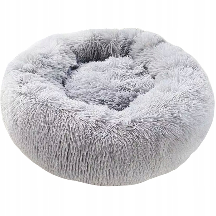 М'яке плюшеве ліжко для собак, сіре, 65 x 65 см
