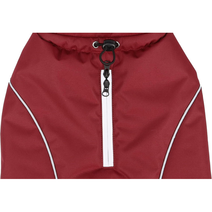 Зимова куртка для собак Ragna Rot, 35 см - теплий фліс, світловідбиваючі смуги, водонепроникна, для Чихуахуа, Йоркширського тер'єра, Пуделя