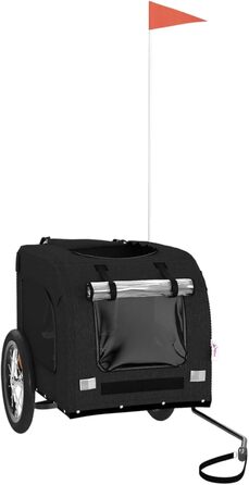 Ферштрайт Причіп для велосипеда, переноска для собак, вантажний причіп, Oxford-Gewebe, чорний, 125 x 64 x 66 см, до 45 кг