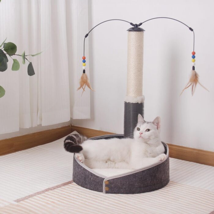 Котячий стовпчик для котів Lilly - інтерактивна іграшка для самостійних занять | 78 см | 33 x 33 x 80 см