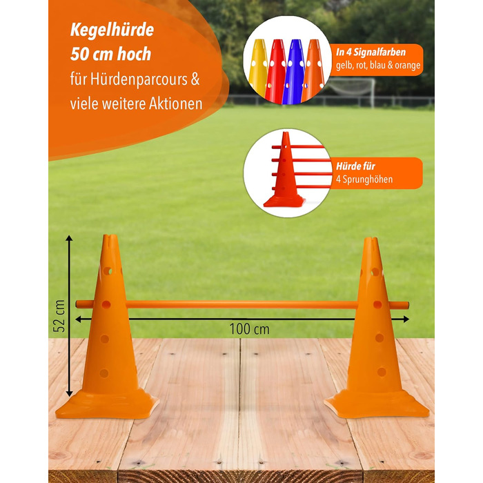 Набір перешкод для аджиліті SPORTIKEL24 – 4 шт. (100 см) – для собак, коней, дітей – оранжевий