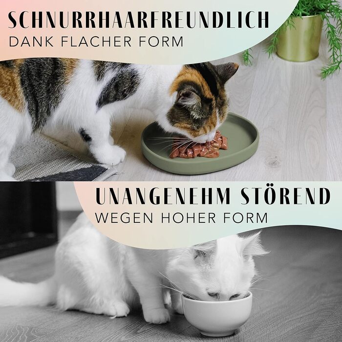 Миска для котів [Nala Collection] - широка миска для корму | Силіконова миска для котів | Миска для котячого корму sage green