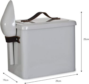 Металева фідер для кормів для собак та котів CKBLTD, 3.5 кг, з лопаткою, герметичний, з ручкою, кремовий