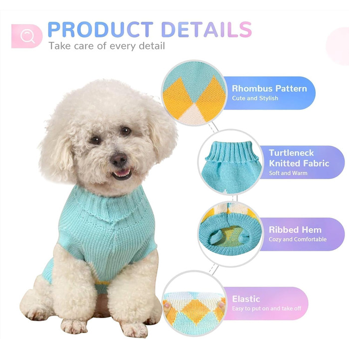 Теплий зимовий пуловер для собак, в'язаний, для великих собак, підходить як халат, блакитний, розмір XL