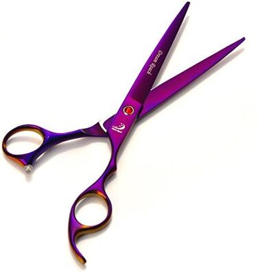 Набір для стрижки тварин, професійні ножиці для грумінгу собак та котів, 7.0 дюймів, фінішна ножиця, гребінець для догляду за шерстю, фіолетовий колір