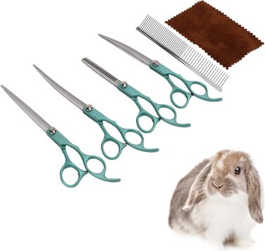 Набір для грумінгу собак: ножиці, 17.8 см, зелені, для собак, котів та кроликів