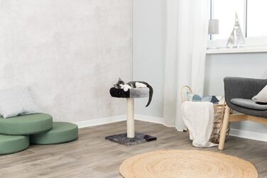 Дряпка для котів TRIXIE Tarifa, 52 см, сірий/чорний – компактний котячий будиночок з лежаком, зручний та стійкий