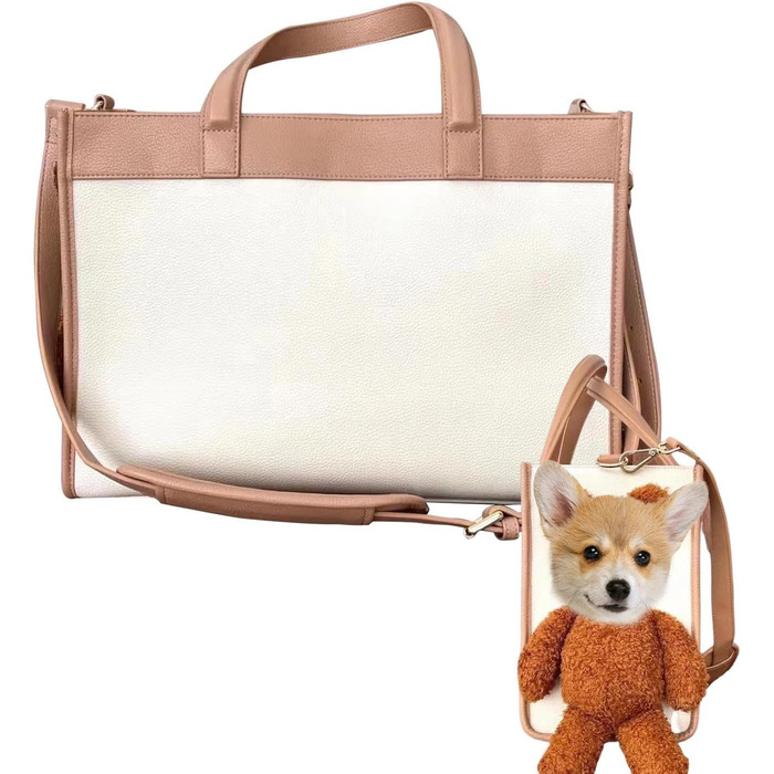 Сумка-переноска для тварин у подорожі, PU-шкіра, для собак та котів, портативна, 34x24x7 см