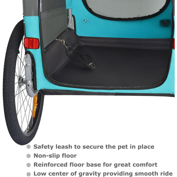 Фаркоп для собак Tiggo VS Pets M – велосипедний причіп для собак, блакитний
