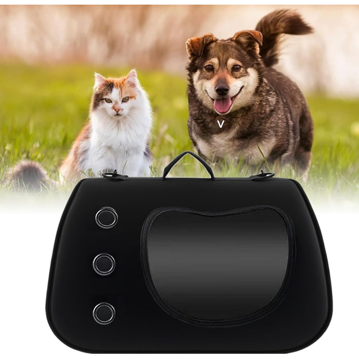 Сумка-переноска для собак та котів, чорна | Зручна, легка, для подорожей, пікніків, кемпінгу