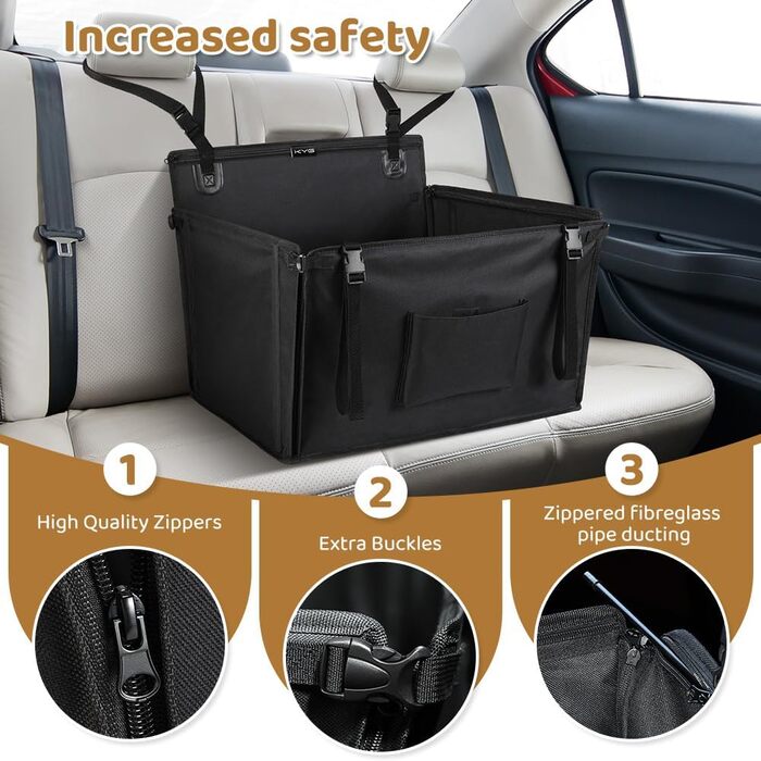 Автокрісло для собак KYG - стабільне, водовідштовхувальне, антиковзаюче, з 4 ременями, M (58x55x36 см)