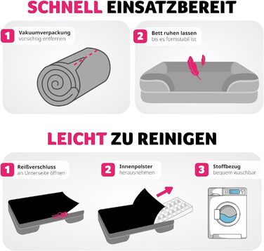 Ортопедичне ліжко для собак tectake® з memory foam, велике та середнє, м'яке та миється, кошик, лежанка, корзина, подушка (L - 94 x 72 x 18 см, L 112 x B 85 x H 18 см)