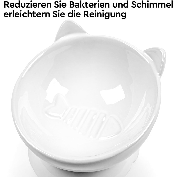 Набір мисок для котів, 2 шт. Керамічні миски для котів з піднятим краєм, набір з двох мисок