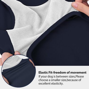 Пуловер для собак з флісу, блакитний - для великих порід, дихаючий та зручний - легко одягається, обхват грудей 55 см