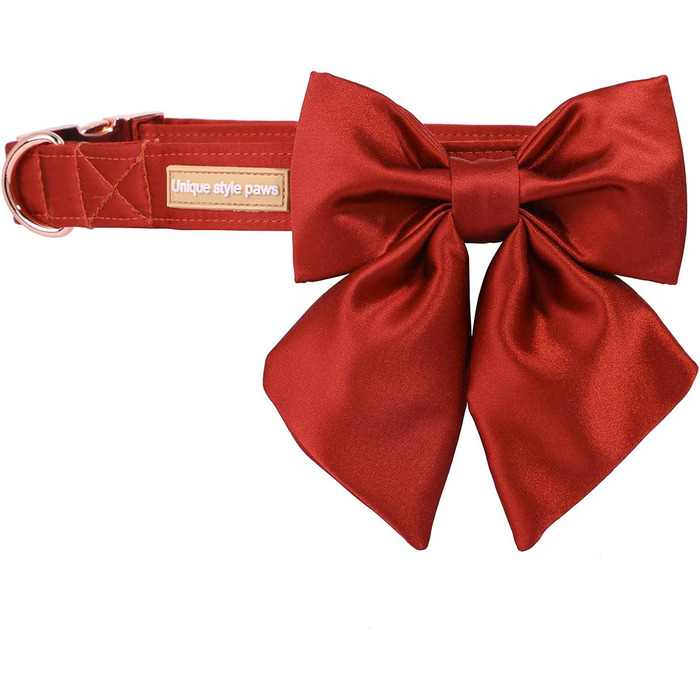 Шовковий ошийник для собак Mandarine, регульований, довговічний, з бантиком, для великих собак, розмір M