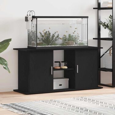 Тумба для акваріума vidaXL 121x41x58 см, ДСП, чорний дуб, міцна акваріумна підставка-шкаф