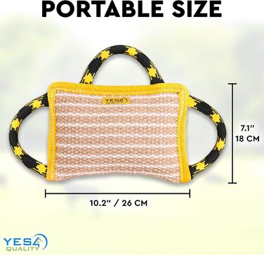 Кусальна подушка для собак Yes4Quality 25x18 см з 3 нейлоновими ручками, іграшка для дресирування, спорту та інтерактивних ігор
