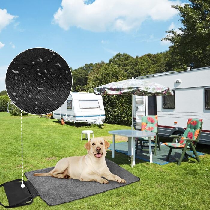 Зручна водонепроникна ковдра для тварин, 100 x 70 см, для кемпінгу, собак, котів, підстилка, зігріваюча ковдра для собак з сумкою, лежанка для собак, килимок для собак, ковдри для тварин для відпочинку на вулиці та в приміщенні, туристична ковдра для дома