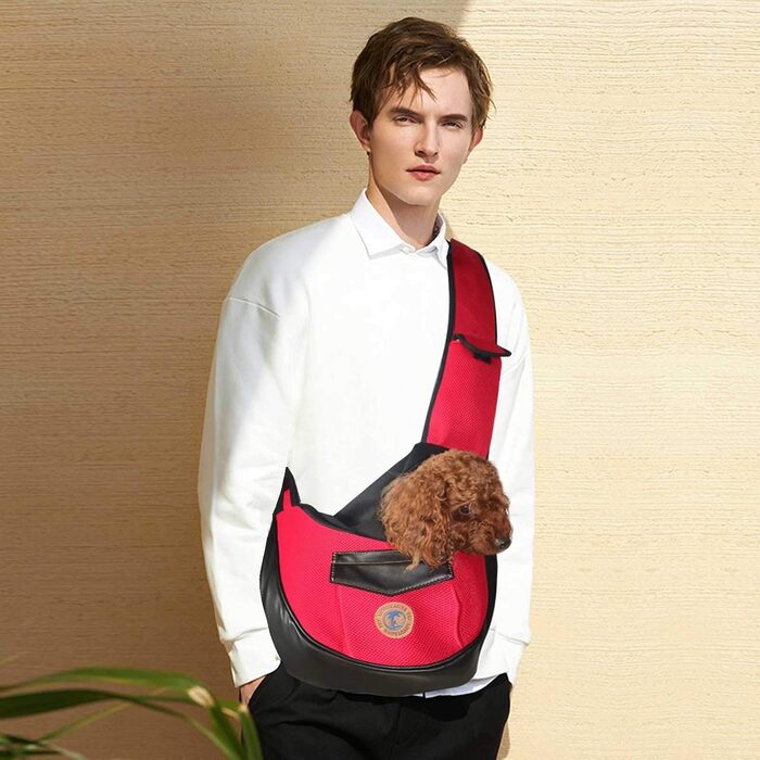 PETCUTE Сумка-переноска для собак, для маленьких собак, переноска для цуценят, дихаюча сітка, транспортна сумка, 9 кг, червона