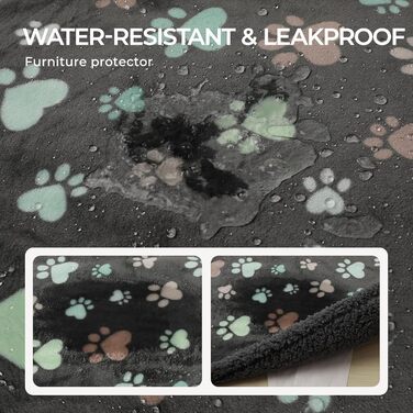 Водонепроникний килимок для собак Luciphia, плюшевий, з флісу, для дому та вулиці, захисний для дивану, ліжка, автокрісла, меблів, сірий, розмір L (145 x 165 см)