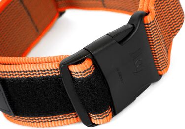 Нашийник Julius-K9 Color & Grey з ручкою, надійним затвором та змінним патчем, 40 мм (38-53 см), Оранжево-Сірий