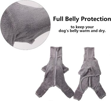 Теплий флісовий халат для грейхаундів, одяг для віппетів з ніжками, вітрозахисний комбінезон з коміром-стійкою для собак, флісовий халат для собак, теплий зимовий светр для віппетів, лахкан, салускі (S, сірий)