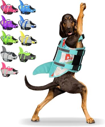 Жилет для собак Shark Fragralley, регульований, для великих собак, плавання, басейну, човнів, пляжу