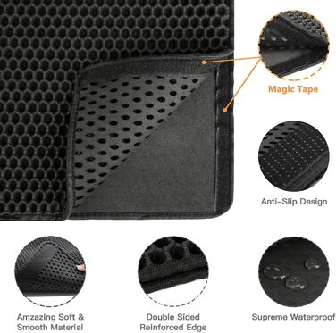 Килимок для котячого туалету Ycozy Katzenklo Matte Groß 76 x 61cm - вологостійкий, з оксфордської тканини, контролює розсипання наповнювача