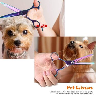 Набір для стрижки тварин QUNINE: професійні ножиці, тример, гребінець для собак та котів