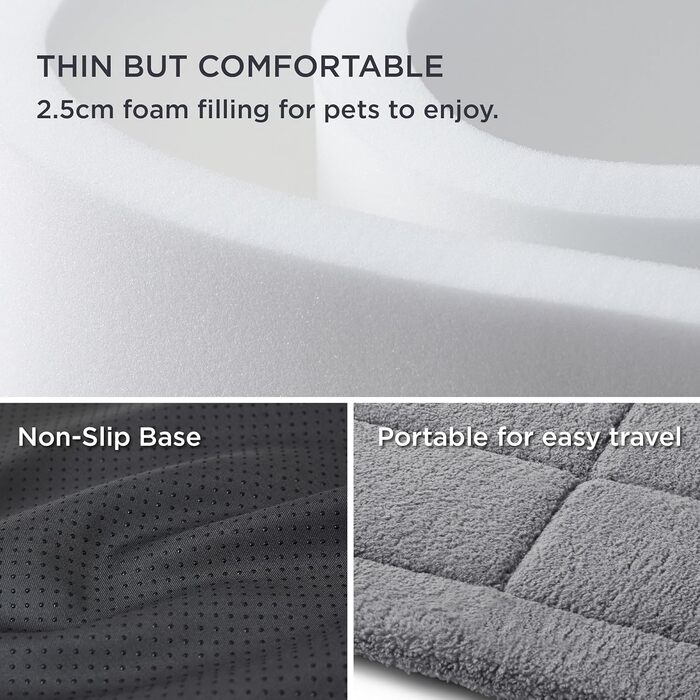 Килимок для собак середніх порід BEDSURE, 89x56 см, сірий - водонепроникний, з шаруватим наповнювачем та Sherpa-плюшем
