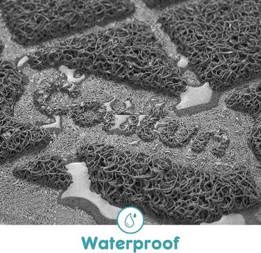 Килимок для котячого туалету Conlun Katzenklo Matte, сірий/чорний, 89x58/119x89 см, сітка для контролю розсипання, вологостійкий