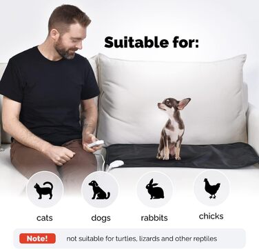 Тепла підстилка для котів та інших тварин Mimi, 50x80 см, 3 режими нагріву, для котів, собак, курчат, кроликів